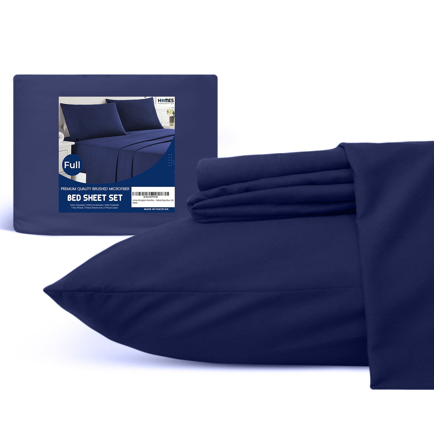 Navy Blue Microfiber Dyed Sheet Set