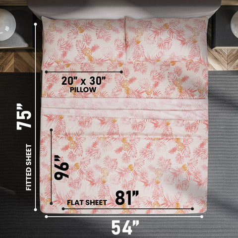 Peachy Floral Printed Sheet Sets