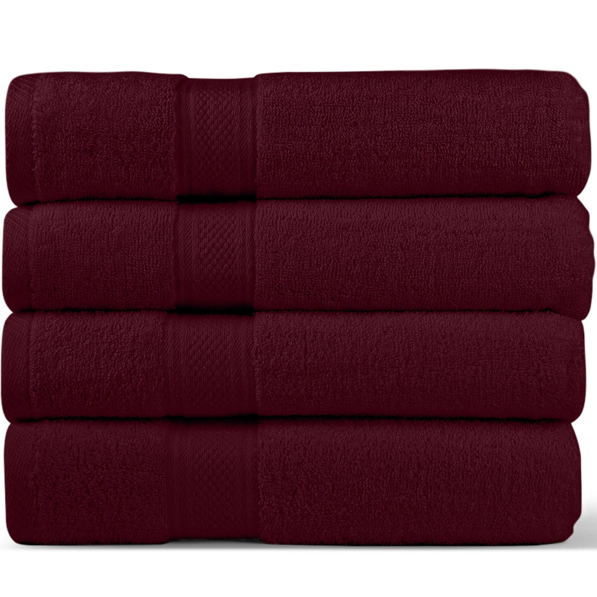 Burgundy Bath Towels Set (Pack of 4)