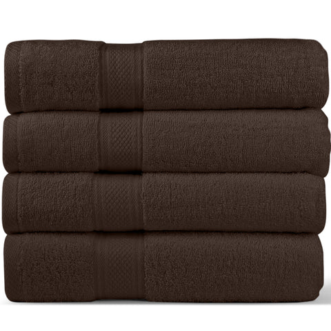 Dark Brown Bath Towels Set (Pack of 4)