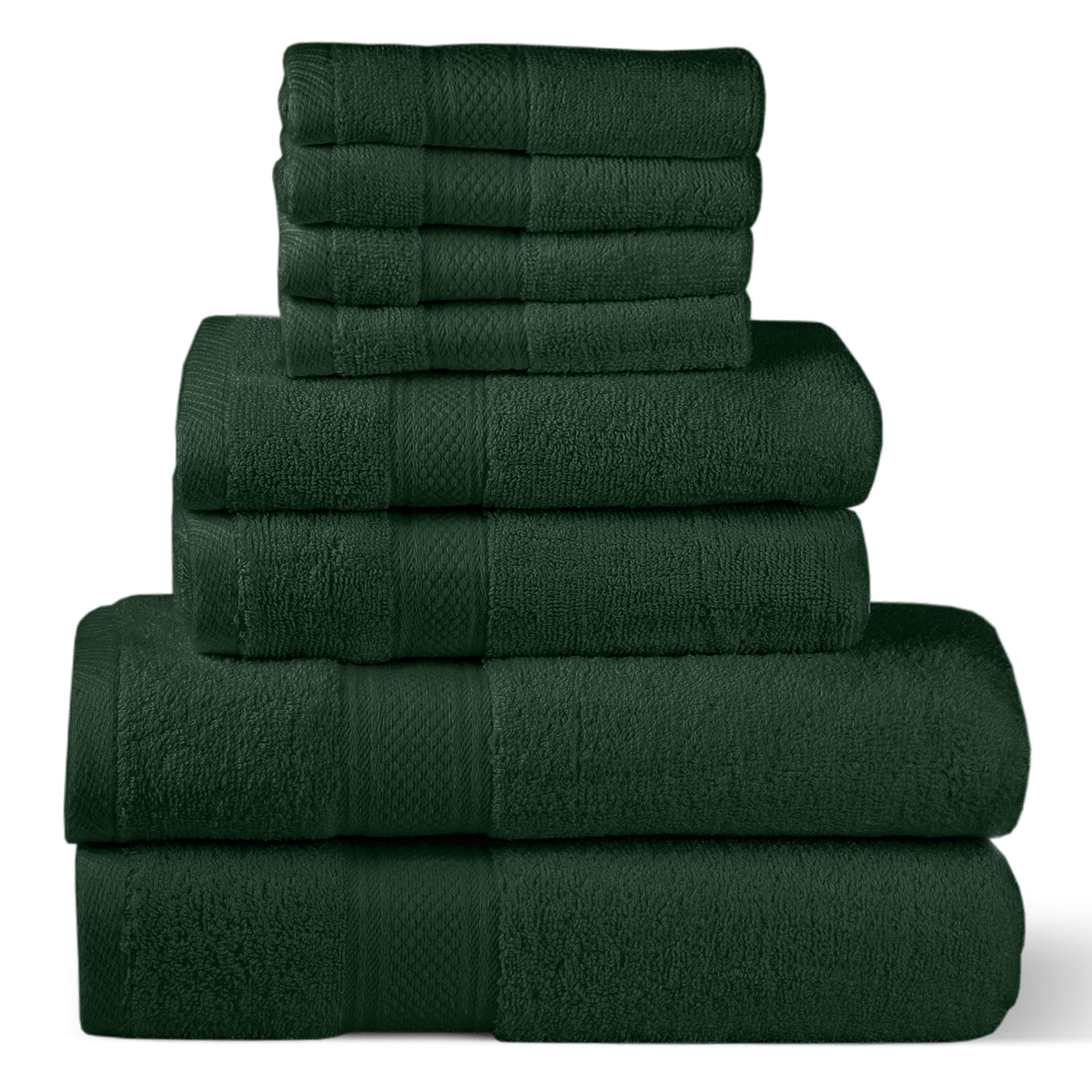 Hunter Green Towel Set (Pack of 8)