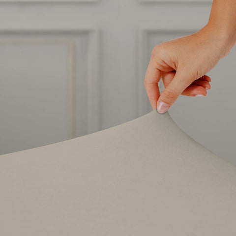 Beige Cotton Jersey Fitted Sheet