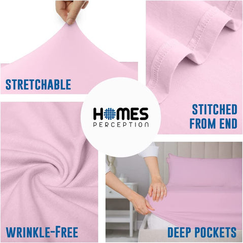 Pink Cotton Jersey Sheet Set