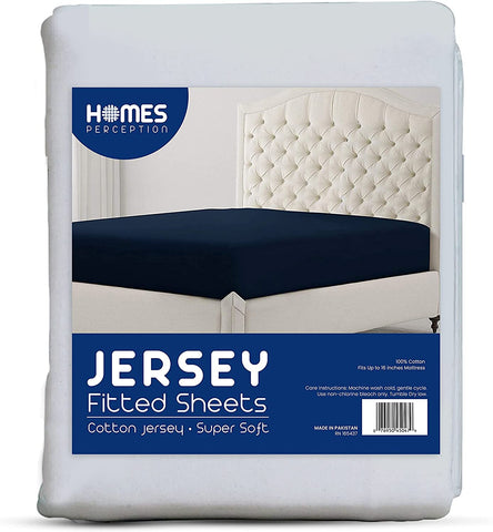 Light Grey Cotton Jersey Fitted Sheet